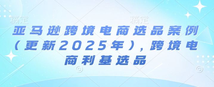 亚马逊跨境电商选品案例(更新2025年3月)，跨境电商利基选品-唯聚网络