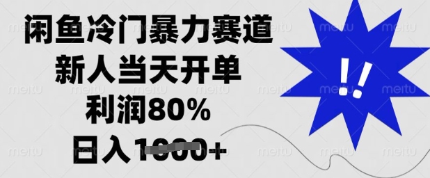 闲鱼冷门暴力赛道，新人当天开单，利润80%，日入多张【揭秘】-唯聚网络