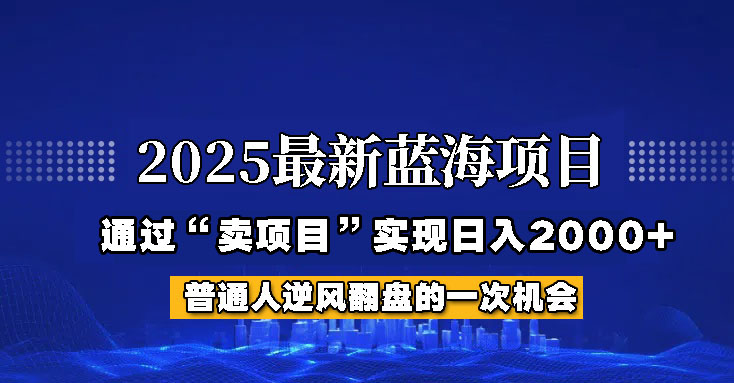2025年蓝海项目，如何通过“网创项目”日入2000+-唯聚网络