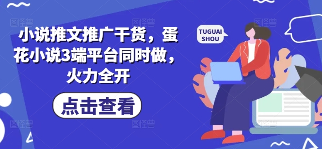 小说推文推广干货，蛋花小说3端平台同时做，火力全开-唯聚网络